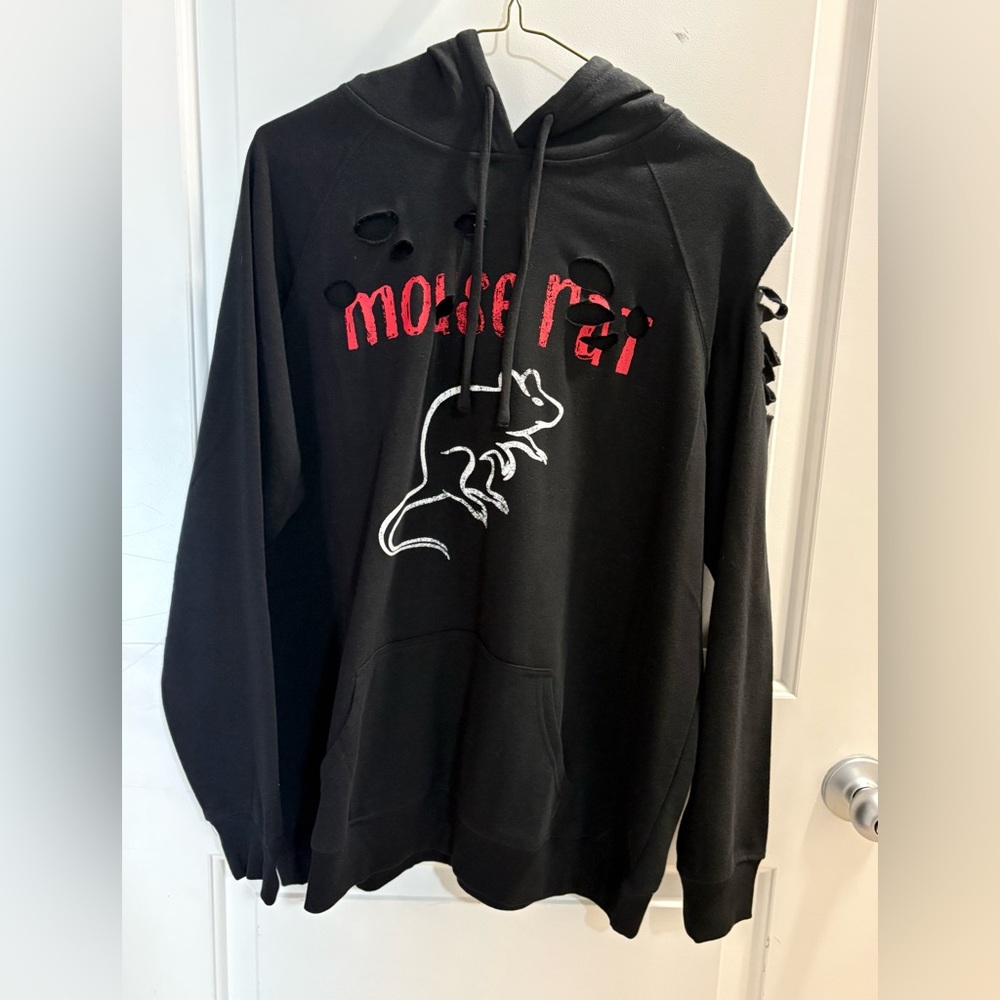 Torrid Black Parks and Rec Hoodie with Red and White Design